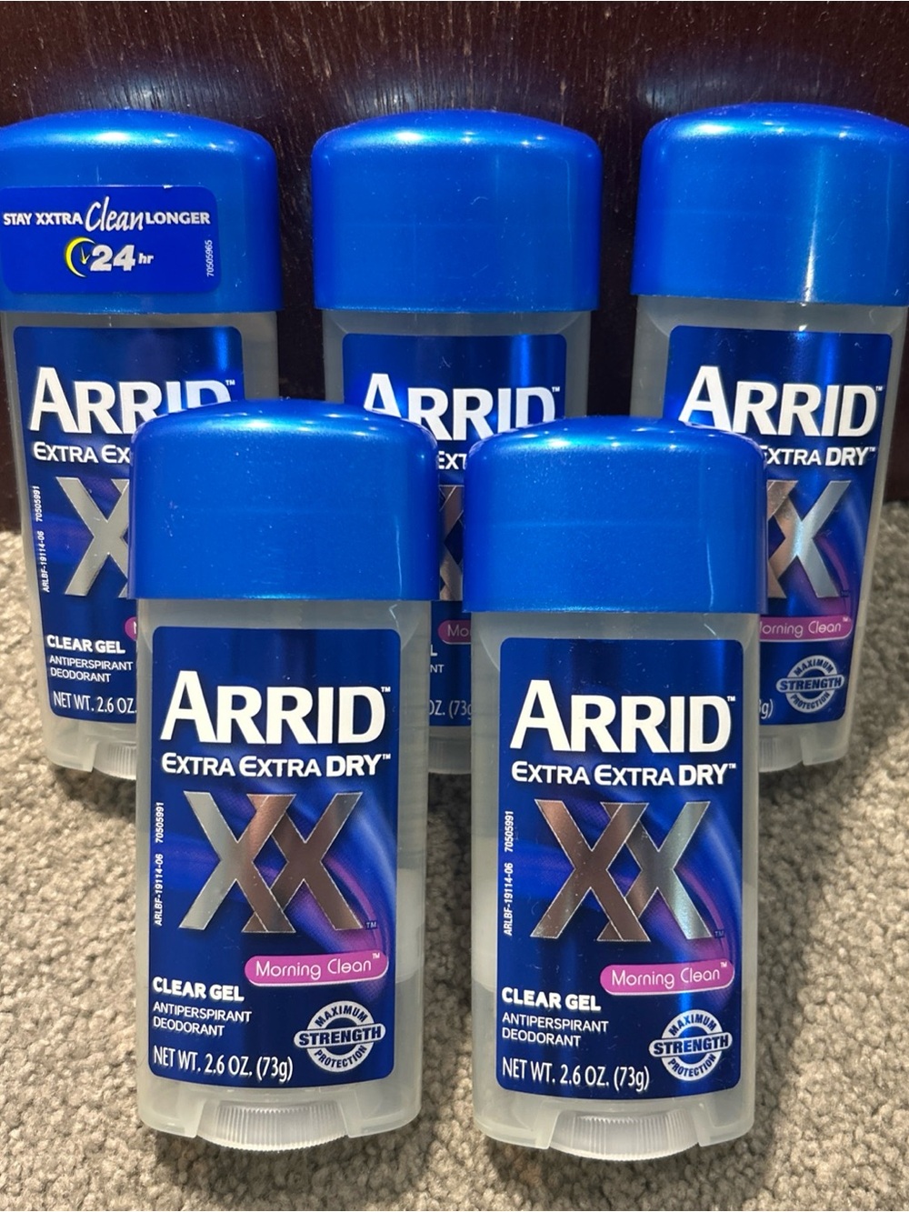 X5 Arrid Extra Extra Dry Morning Clean Clear Gel Antiperspirant Deodorant 2.6oz